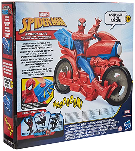 Figura Spider-Man Titan Hero Series Spider-Man con Ciclo Power FX Reproduce Sonidos y Frases