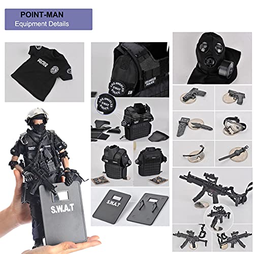 Figuras de acción SWAT escala 1/6 (12 pulgadas), altamente detallados militares soldados del ejército con accesorios colección modelo, juguetes militares para adolescentes y adultos (Point-Man)
