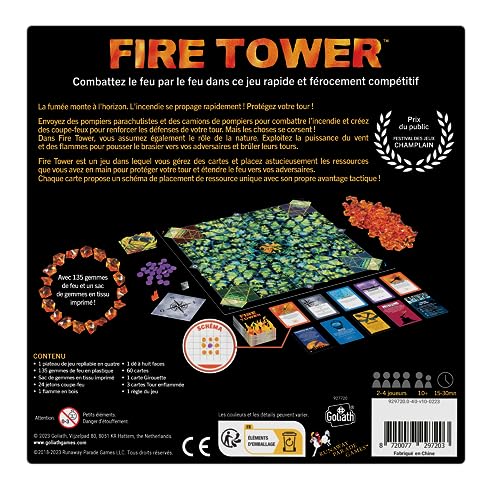 Fire Tower – Juegos de Mesa – Juegos de Estrategia – A Partir de 10 años – Juegos de Mesa – Protégete y sé el más táctico para llevarlo – 2 a 4 Jugadores