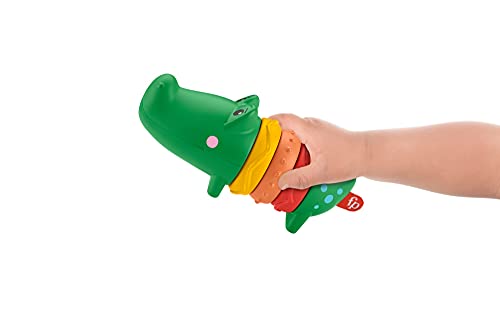 Fisher-Price Cocodrilo Click Clack Juguete sonajero Educativo, Regalo para bebés +6 Meses (Mattel GWL67)