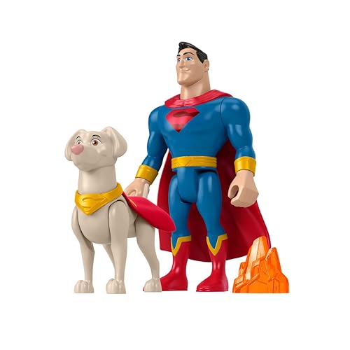 Fisher-Price DC Comics DC Liga de Super Mascotas Krypto Héroe y Mascota Figuras de Juguete (Mattel HGL02)