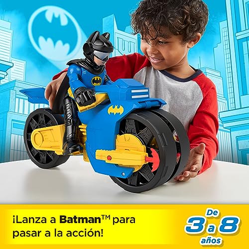 Fisher-Price Imaginext DC Super Friends Batman y Moto XL Vehículo con Figura, Juguete +3 años (Mattel HNM32)