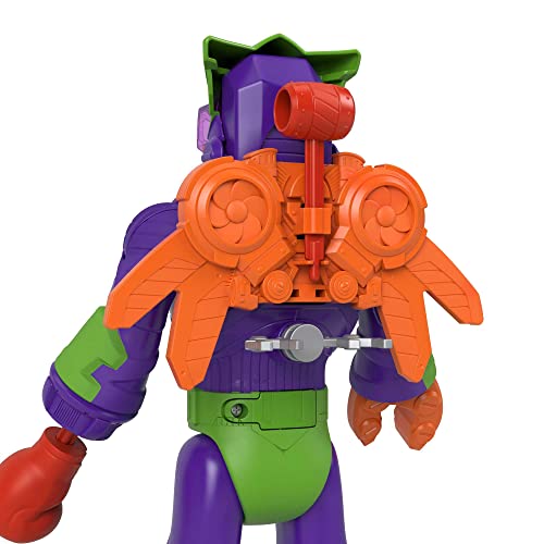 Fisher-Price Imaginext DC Super Friends Joker y LaffBot Robot con luces y sonidos, con figura y accesorios, juguete +3 años (Mattel HKN47)