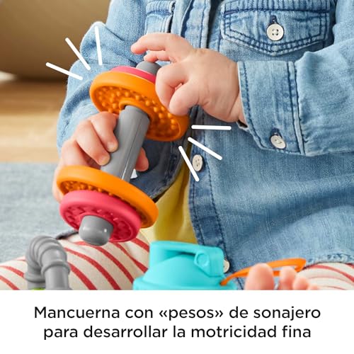 Fisher-Price Kit de Regalo Bebé Bíceps con Cinta para el Cabello, Sonajero, Mordedor y Juguete Sensorial para bebés +3 meses (Mattel GJD49)