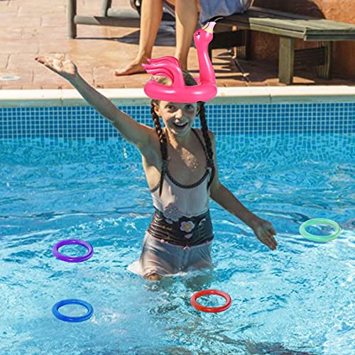 Flaant - Juego de tiro, juego de tiro al aire libre para padres e hijos, juegos de piscina Hawaii para la boda de verano Flamingo Party, 30 x 30 x 28 cm