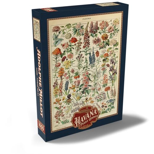Fleurs - Flores para Todos, Póster De Arte Vintage, Adolphe Millot - Premium 1000 Piezas Puzzles - Colección Especial MyPuzzle de Havana Puzzle Company