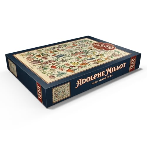 Fleurs - Flores para Todos, Póster De Arte Vintage, Adolphe Millot - Premium 1000 Piezas Puzzles - Colección Especial MyPuzzle de Havana Puzzle Company