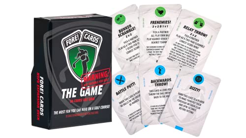 Fore! Cards On-Course Golf Game Plus Paquete de expansión | Divertido juego de golf interactivo | 80 cartas hacen de cada agujero un desafío diferente | Dale sabor a tu próxima ronda