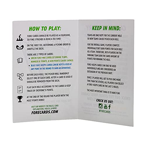 Fore! Cards On-Course Golf Game Plus Paquete de expansión | Divertido juego de golf interactivo | 80 cartas hacen de cada agujero un desafío diferente | Dale sabor a tu próxima ronda