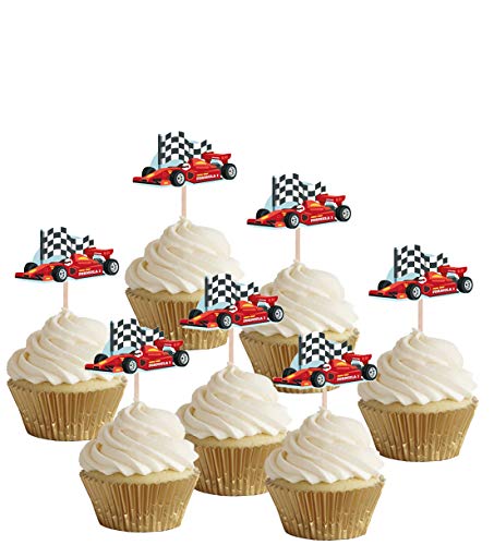 Formula 1 F1 cumpleaños fiesta de alimentos Cupcakes selecciones decoraciones decoraciones Toppers (Pack de 14)