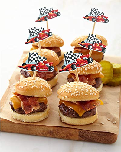 Formula 1 F1 cumpleaños fiesta de alimentos Cupcakes selecciones decoraciones decoraciones Toppers (Pack de 14)