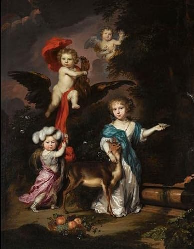 Four children as Ceres, Ganymede, Cherub and Diana Nicolaes Maes