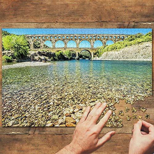 Francia Pont Du Gard Puzzle 1000 Piezas para Adultos Familia Rompecabezas Recuerdo Turismo Regalo