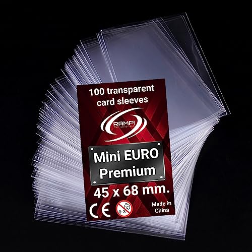 Fundas PREMIUM transparentes protectoras para cartas de tamaño 45 x 68 tipo Mini Euro (Pack de 100)