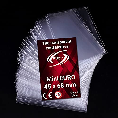 Fundas transparente protectora para cartas de tamaño 45 x 68 tipo Mini Euro (Pack de 100)