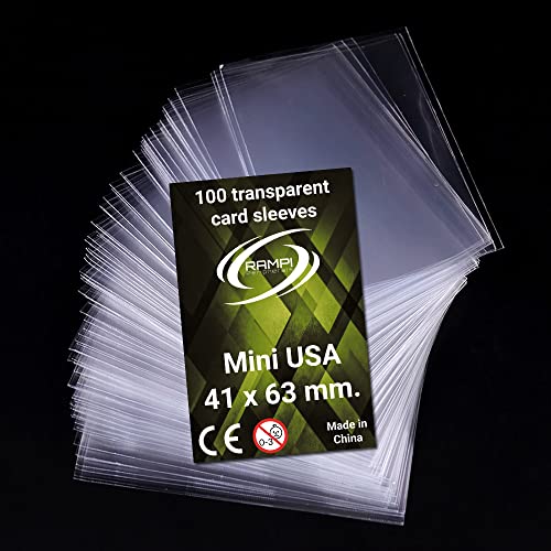 Fundas transparentes protectoras para cartas pequeñas 41 x 63 mm. (Pack de 100) Mini USA