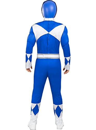 Funidelia | Casco Power Ranger Azul para hombre Superhéroes, Dibujos Animados - Accesorios para adultos, accesorio para disfraz - Azul