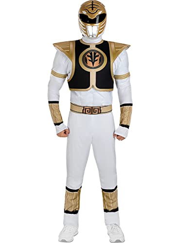 Funidelia | Casco Power Ranger Blanco para hombre Superhéroes, Dibujos Animados - Accesorios para adultos, accesorio para disfraz - Blanco