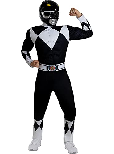 Funidelia | Casco Power Ranger Negro para hombre Superhéroes, Dibujos Animados - Accesorios para adultos, accesorio para disfraz - Negro