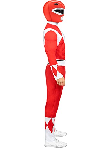 Funidelia | Casco Power Ranger Rojo para hombre Superhéroes, Dibujos Animados - Accesorios para adultos, accesorio para disfraz - Rojo
