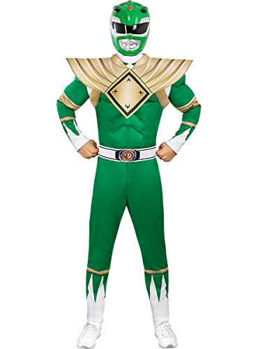 Funidelia | Casco Power Ranger Verde para hombre Superhéroes, Dibujos Animados - Accesorios para adultos, accesorio para disfraz - Verde