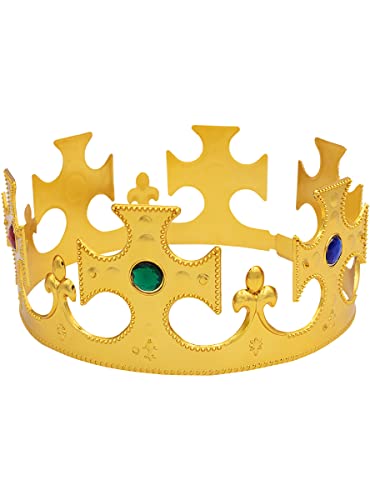 Funidelia | Corona de Rey para hombre Medieval, Edad Media, Caballero - Accesorios para adultos, accesorio para disfraz - Dorado