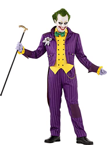 Funidelia | Disfraz de Joker - Arkham City para hombre Superhéroes, DC Comics, Villanos - Disfraz para adultos y divertidos accesorios para Fiestas, Carnaval y Halloween - Talla M - Morado