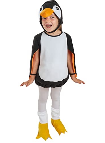 Funidelia | Disfraz de pingüino peluche para niños Animales, Polo Sur - Disfraz para niños y divertidos accesorios para Fiestas, Carnaval y Halloween - Talla 2-3 años - Negro