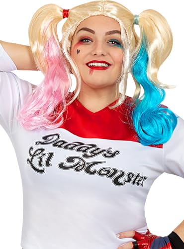 Funidelia | Kit Disfraz Harley Quinn - Suicide Squad Oficial para Mujer Talla M Superhéroes, DC Comics, Suicide Squad, Villanos - Color: Azul - Licencia: 100% Oficial