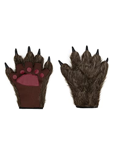 Funidelia | Manos de lobo para niño Terror, Hombre Lobo, Lobo Feroz, Halloween - Accesorios para niños, accesorio para disfraz - Marrón