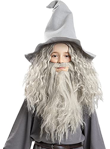 Funidelia | Peluca de Gandalf con Barba - El Señor de los Anillos Oficial para niño y niña ▶ El Señor de los Anillos, Películas & Series, El Hobbit, Magos