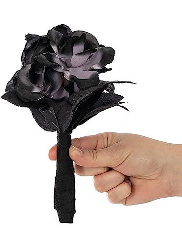 Funidelia | Ramo de flores negro para hombre y mujer Zombie, Novia Cadáver, Halloween, Terror - Accesorios para adultos, accesorio para disfraz - Negro