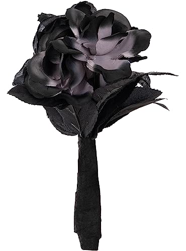 Funidelia | Ramo de flores negro para hombre y mujer Zombie, Novia Cadáver, Halloween, Terror - Accesorios para adultos, accesorio para disfraz - Negro