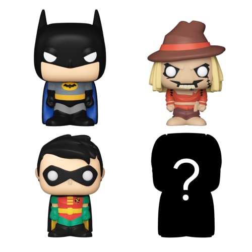Funko Bitty POP! DC - Batman 4 Paquete Incluye Batman, Robin, Scarecrow, And A Mystery Figure Y Una Mini Figura Misteriosa De Sorpresa - 2.3 Cm - DC Comics - Figuras Miniaturas Coleccionables