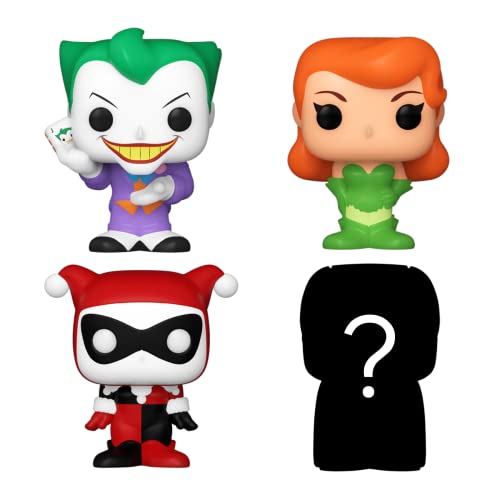 Funko Bitty Pop! DC - Harley Quinn, The Joker, Poison Ivy Y una Minifigura Misteriosa Sorpresa - 0.9 Inch (2.2 Cm) - DC Comics Coleccionable- Repisa Apilable Incluida - Idea de Regalo