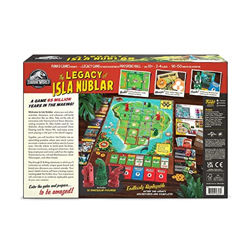 Funko Games - Jurassic Park: The Legacy of Isla Nublar Strategy Adventure Board Game - for Kids & Adults Age 10 Years Up - Family, 56323