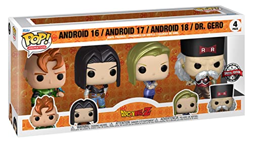 Funko Pop! 4-Pack Animation: Dragon Ball Z - Android 16 / Android 17 / Android 18 / Dr. Gero (Special Edition) Vinyl Figures