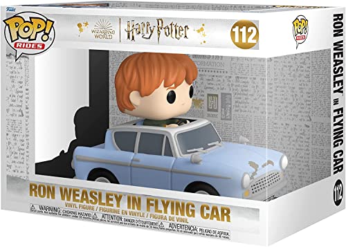 Funko Pop Harry Potter - Ron Weasley en Coche Volador 112 (65654) - Vinilo Coleccionable del Mundo Mágico - Cámara Secreta - Ford Anglia 105E Azul edición coleccionista
