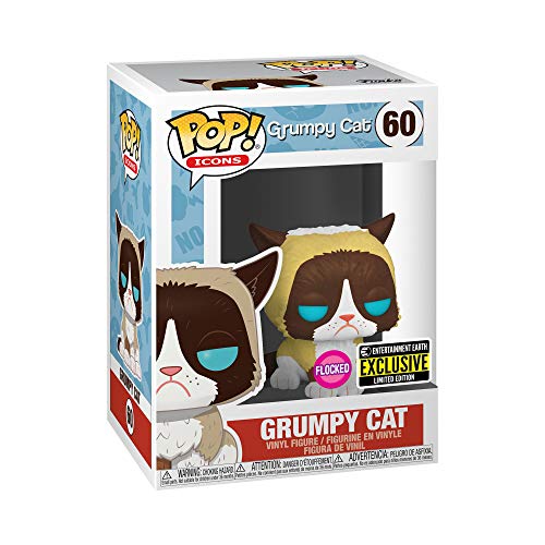 Funko Pop Icons Grumpy Cat (Flocked) #60 - Figura Pop de edición Especial Exclusiva