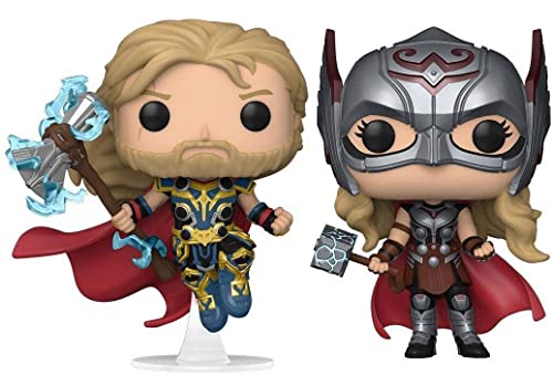Funko POP! Marvel: Thor Love & Thunder - 2 Paquete - Thor & Mighty Thor - Thor: Love And Thunder - Figuras Miniaturas Coleccionables Para Exhibición - Idea De Regalo - Mercancía Oficial