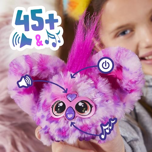 Furby Furblets, Miniamigo Hip-Bop, Más de 45 Sonidos, Música Hip-Pop y Frases en Furbish, Peluche electrónico para niños y niñas a Partir de 6 años, Rosado y Lila