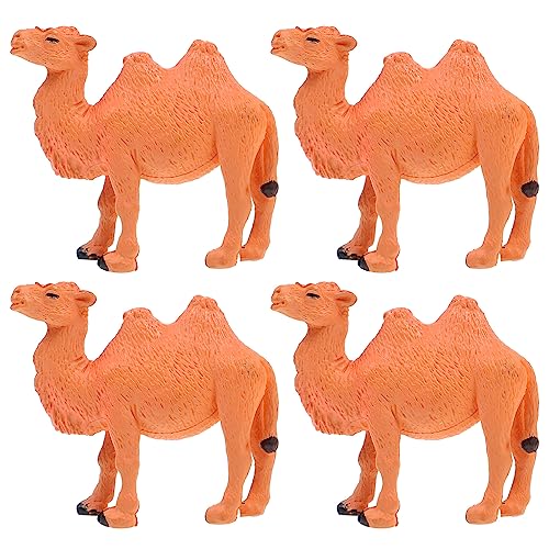 Gadpiparty 4 Figuras De Camello En Miniatura Figura De Camello Modelo Animal Decoración del Hogar Estatua De Animal En Miniatura para Mesa Decoración De Pasteles De Escritorio De