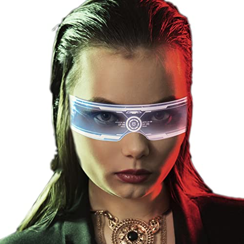 Gafas de luz LED para Halloween, gafas de visión Cyberpunk, para cosplay, Halloween, bar, club, fiesta, concierto, vivo, 7 colores, 4 modos de iluminación