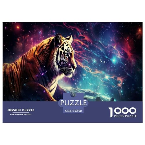 Galaxies Tigers 1000 Piezas Puzzle para Adultos Juegos Educativos Cumpleaños Decoración Juego De Rompecabezas Stress Relief Toy 1000pcs (75x50cm)