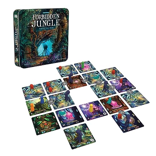 Gamewright - Forbidden Jungle - Juego de mesa de supervivencia de estrategia cooperativa - A partir de 10 años - 2-4 jugadores - Perfecto para la noche de juegos familiares