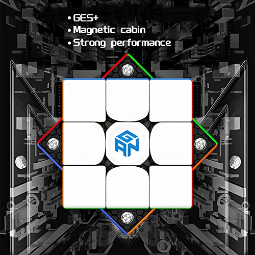 GAN 356 M Speed Cube, 3 x 3 Magnetic Magic Cube, Versión Lite, 3 x 3 Gans 356 M Puzzle Cube Juguete Regalo para Niños Adultos, Ligero