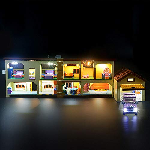 GEAMENT Kit de Luces LED Compatible con Lego Casa De Los Simpsons (The Simpsons House) - Conjunto de luz para The Simpsons 71006 (Juego Lego no Incluido)