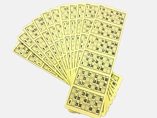 Genérico 960 Cartones de Números Troquelados para Bingo Tradicional de 90 Bolas (Amarillo)
