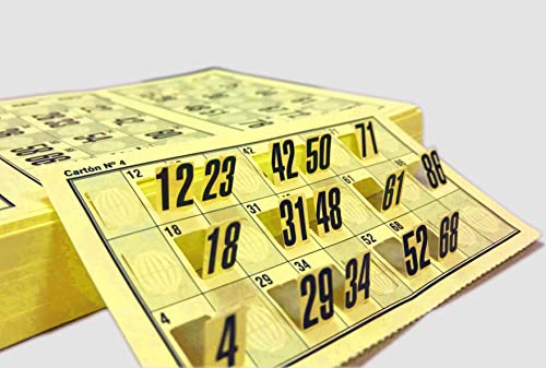 Genérico 960 Cartones de Números Troquelados para Bingo Tradicional de 90 Bolas (Amarillo)