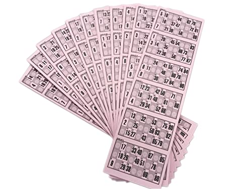 Genérico 960 Cartones de Números Troquelados para Bingo Tradicional de 90 Bolas (Rosa)